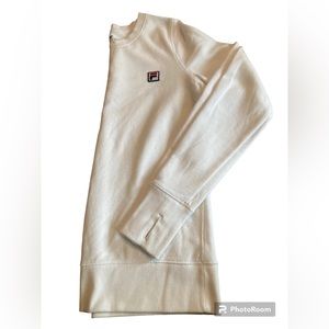 Fila White Crew neck Pullover Sweatshirt. Size Small.